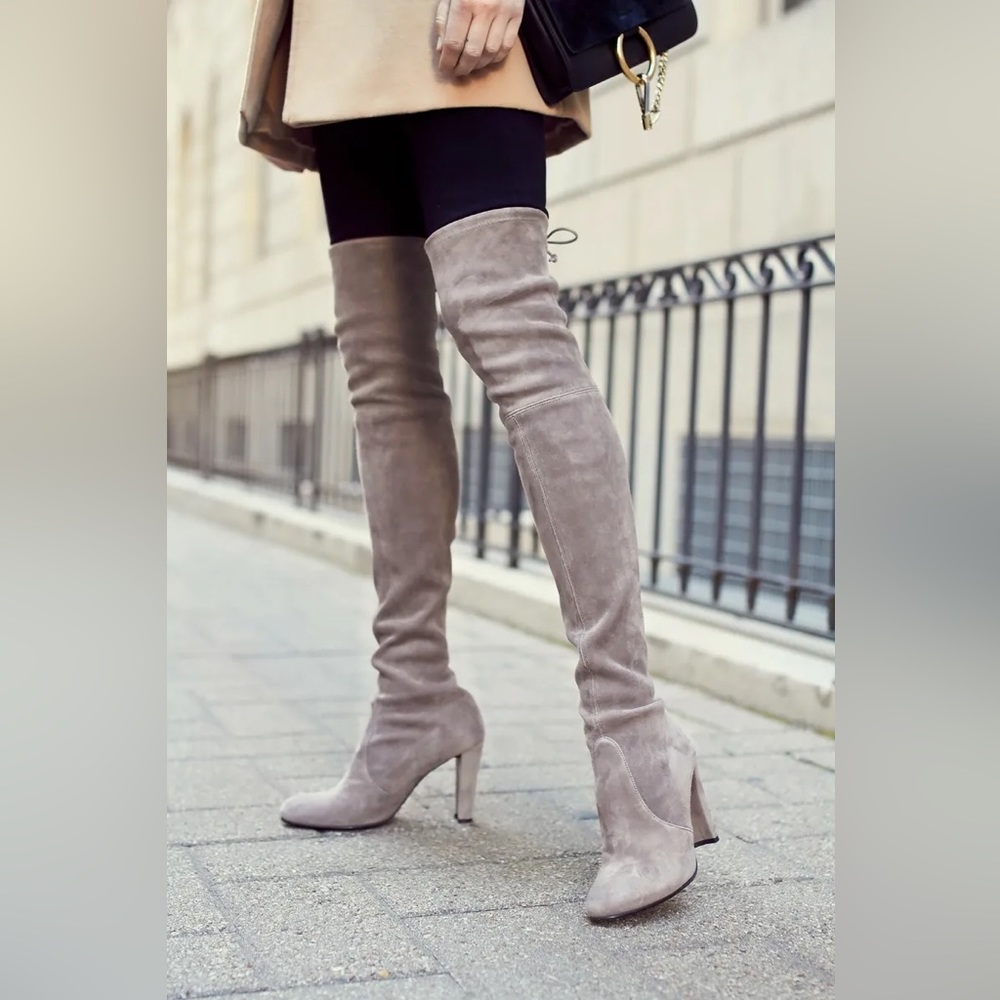 Stuart Weitzman Topo Suede Highland Boots sz 10.5